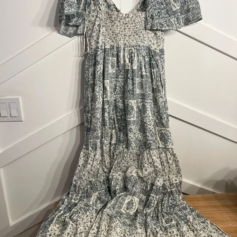 Abercrombie & Fitch Green and White Maxi Dress